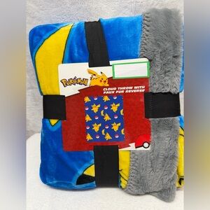 Pokemon Pikachu Plush Throw Blanket Faux Fur 50x60